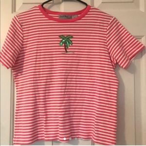 striped t-shirt with sequined palm tree